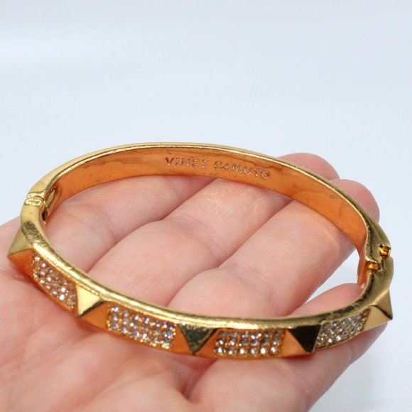 Vince Camuto Gold Spike Rhinestone Bangle Bracelet - Picture 3 of 4